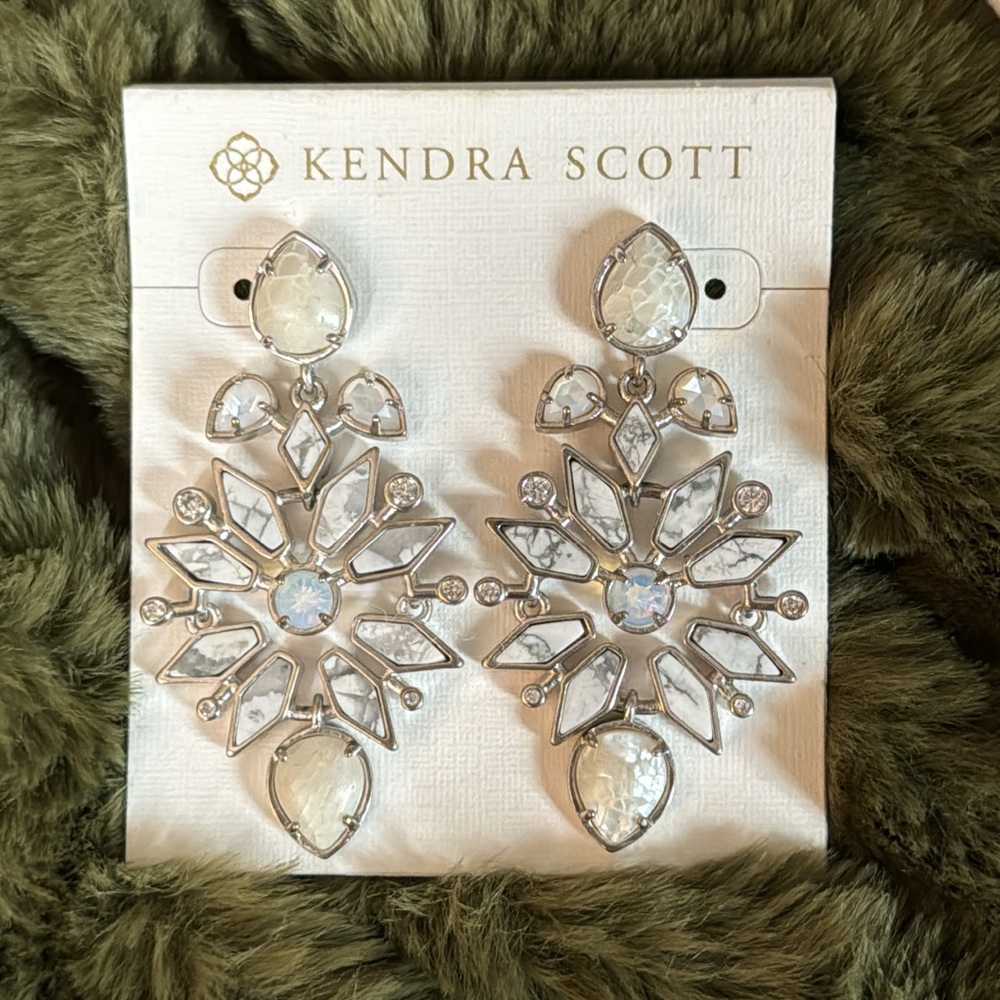 Kendra Scott Aurilla Statement Earrings Silver